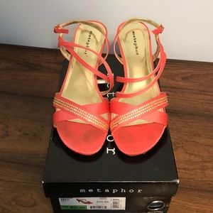 Coral color high heel